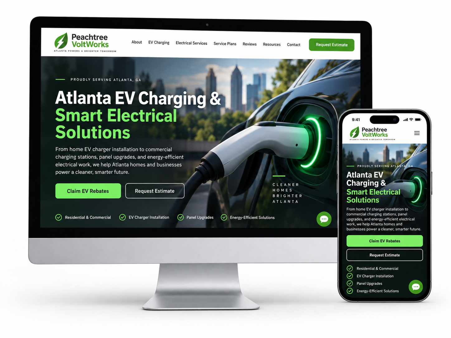 Electrician website design example