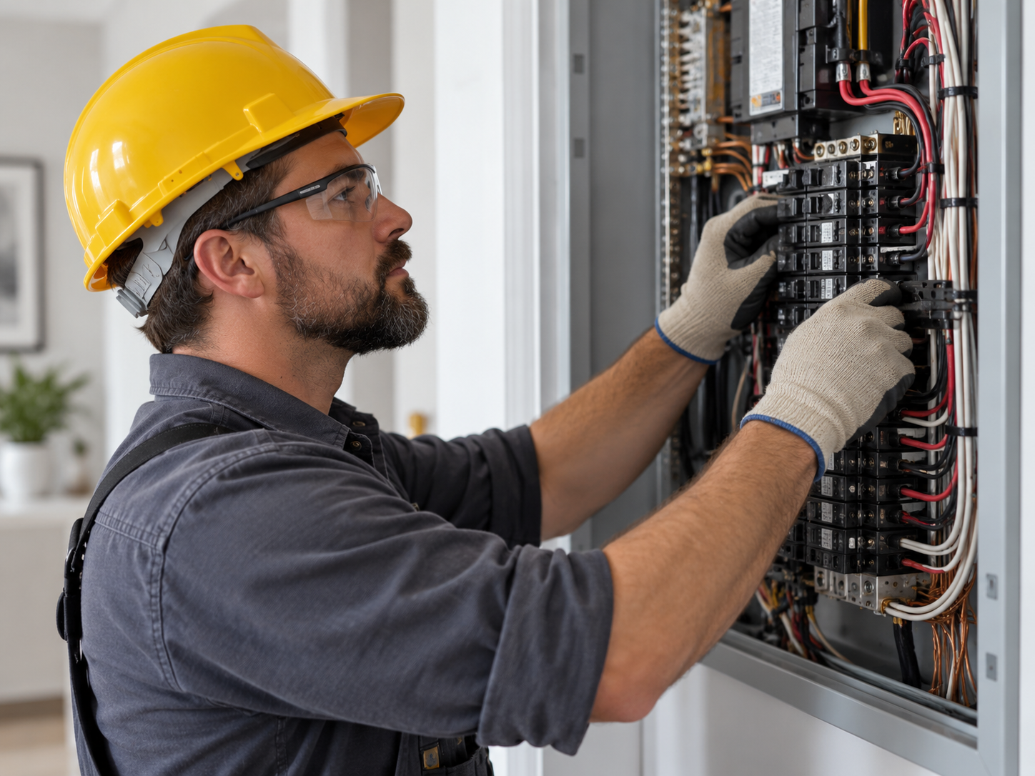 Electrician working on a residential electrical panel — CoreX Solutions builds websites for electricians in Metro Atlanta
