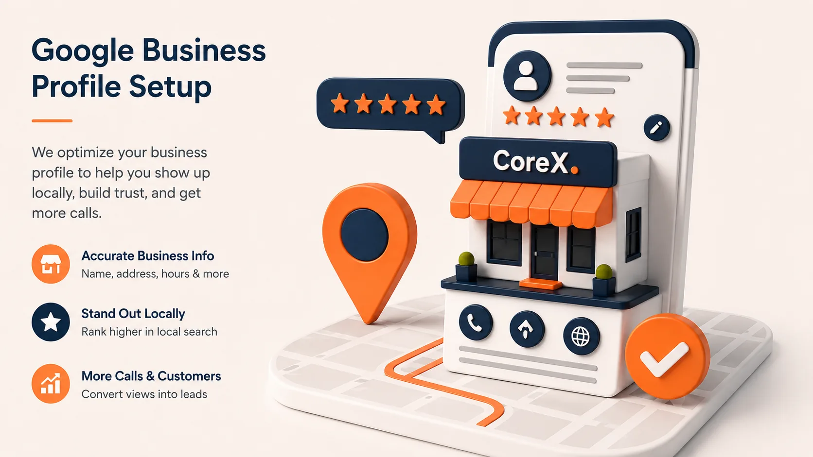 Google Business Profile setup for a local contractor — CoreX Solutions